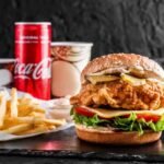 Chicken Cheese Burger With Fries and Drink